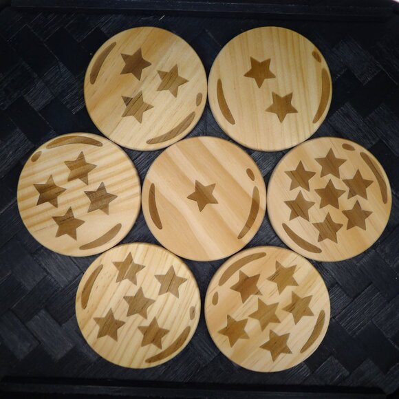 Dragon Ball Z Wooden Coaster Set Anime Wooden Coasters Goku Fans - Picture 4 of 13